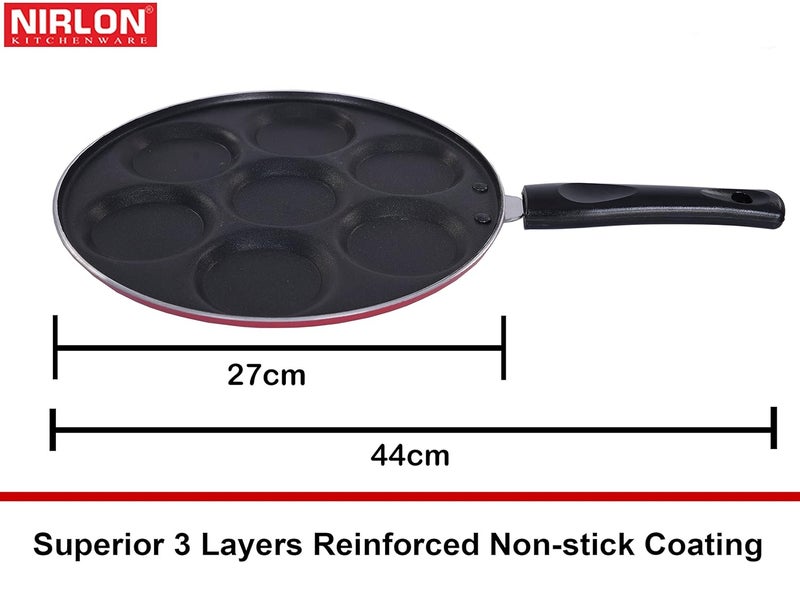 Nirlon Nirlon NonStick Aluminium Cookware Set 3Pieces Red 26mm_FP13_DKDB_UP  - Image 4