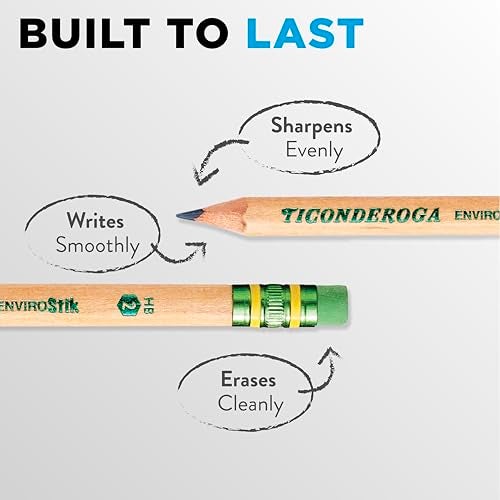 Ticonderoga Dixon Ticonderoga EnviroStiks Natural Wood #2 Pencils, Box of 12 (96212) by Dixon Ticonderoga - Image 4