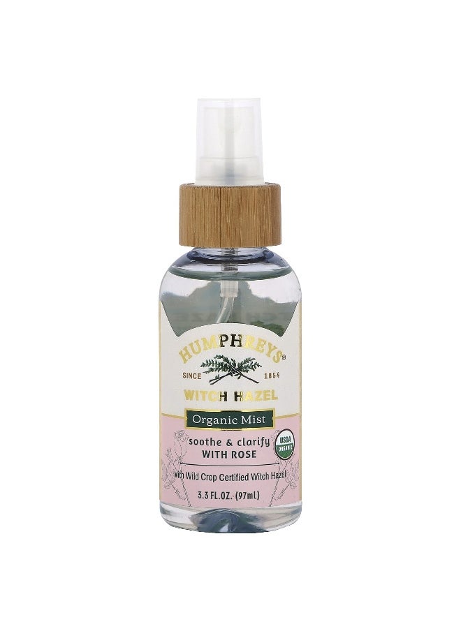 Humphrey's Humphreys, Witch Hazel, Organic Mist with Rose, 3.3 fl oz (97 ml)  - Image 1