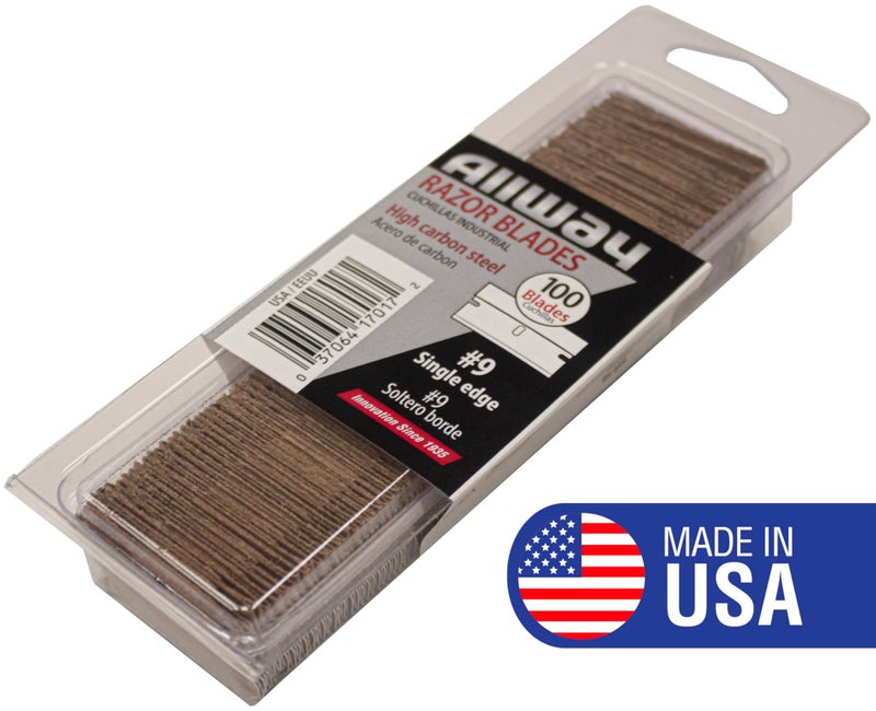 ALLWAY SEB100VP #9 Single-Edge Razor Blades, 100 Pack Clamshell - Image 1