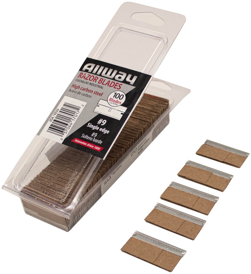 ALLWAY SEB100VP #9 Single-Edge Razor Blades, 100 Pack Clamshell - Image 2