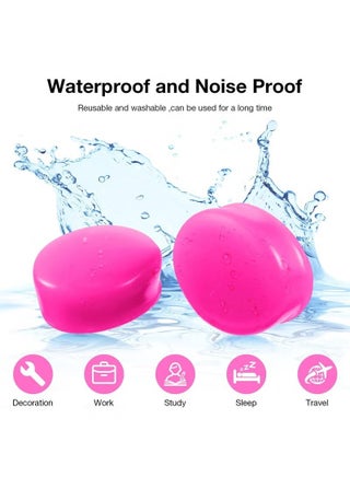 18 Pairs Ear Plugs for Sleeping Soft Reusable, Moldable Silicone Earplugs, Noise Cancelling Earplugs, Sound Blocking Ear Plugs with Case for Swimming (Blue, Orange, Red) - view 2