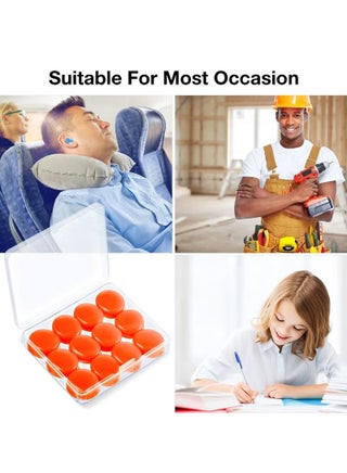 18 Pairs Ear Plugs for Sleeping Soft Reusable, Moldable Silicone Earplugs, Noise Cancelling Earplugs, Sound Blocking Ear Plugs with Case for Swimming (Blue, Orange, Red) - view 5