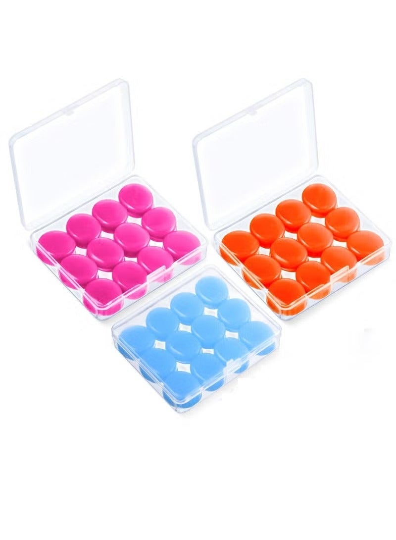 Bukela 18 Pairs Ear Plugs for Sleeping Soft Reusable Sleep Earplugs, Moldable Silicone Earplugs, Noise Cancelling Earplugs, Sound Blocking Ear Plugs with Case for Swimming (Blue, Orange, Red) - Image 2