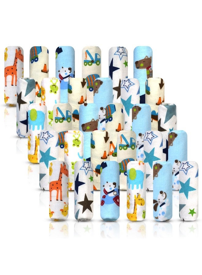 Omilion Baby Washcloth - 30 Pack of Flannel Newborn Washcloths - 100% Cotton - Fun, Colorful Designs - Reusable - Washable - 7x10 Inch Infant Washcloth Set - Image 1