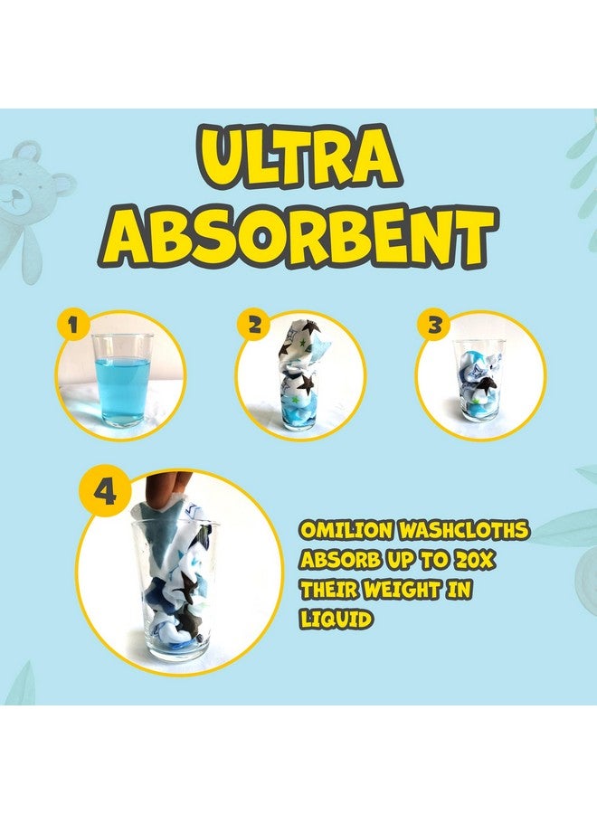 Omilion Baby Washcloth - 30 Pack of Flannel Newborn Washcloths - 100% Cotton - Fun, Colorful Designs - Reusable - Washable - 7x10 Inch Infant Washcloth Set - Image 5