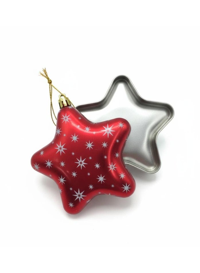 AKDC Red Star-Shaped Hanging Candy Box 12 cm – Festive Xmas Tree Ornament & Sweet Treat Container - Image 2