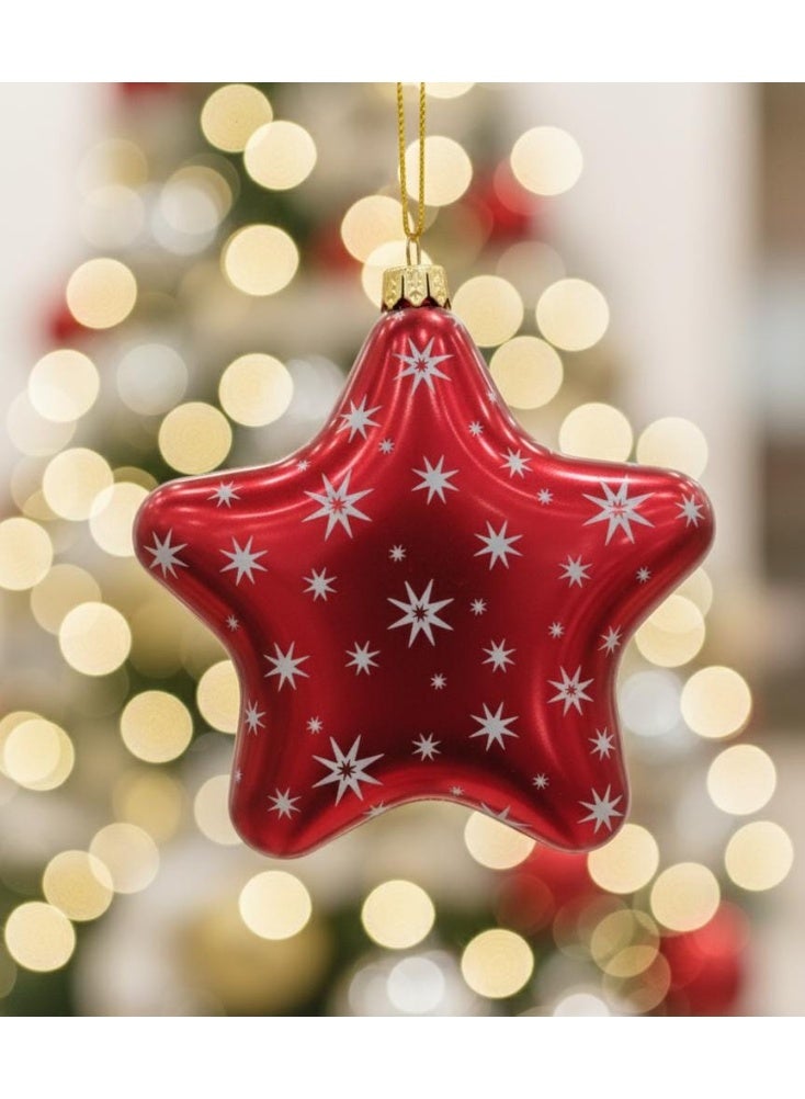 AKDC Red Star-Shaped Hanging Candy Box 12 cm – Festive Xmas Tree Ornament & Sweet Treat Container - Image 1