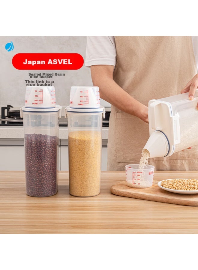 Asvel Rice Storage Container With Insect-proof Design, Kitchen Grain And Flour Storage Bin, Food-grade Household Rice Storage Container, 2kg*2 - Image 3