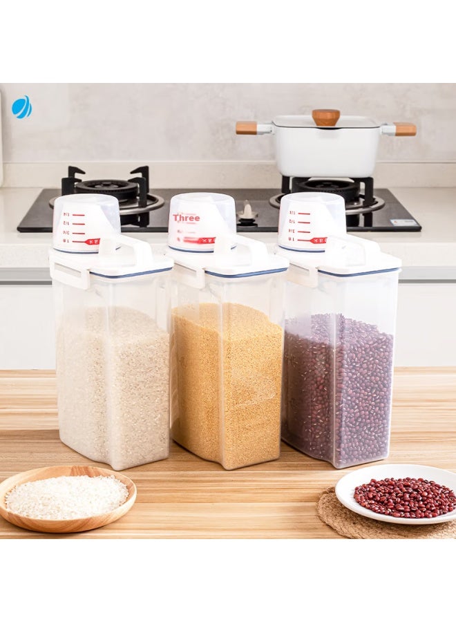 Asvel Rice Storage Container With Insect-proof Design, Kitchen Grain And Flour Storage Bin, Food-grade Household Rice Storage Container, 2kg*2 - Image 4