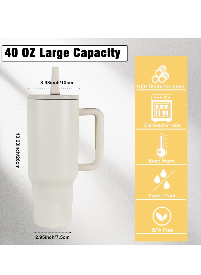 40 oz Tumbler with Handle and Flip Straw Travel Mug Cup for Water Iced Tea or Coffee Smoothie and More - Image 2