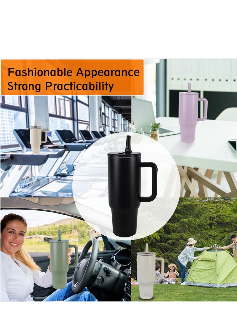 40 oz Tumbler with Handle and Flip Straw Travel Mug Cup for Water Iced Tea or Coffee Smoothie and More - Image 4
