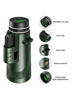 Generic Monocular Telescope HD Power Smartphone Night Vision Compact Monocular for Smartphone Adapter Portable Telescope with Tripod for Bird Watching  - Image 3