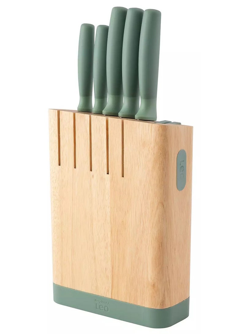 Berghoff Leo Forest Stainless Steel Knife Block Set Magnet Holder Integrated 6 Pcs - Image 2
