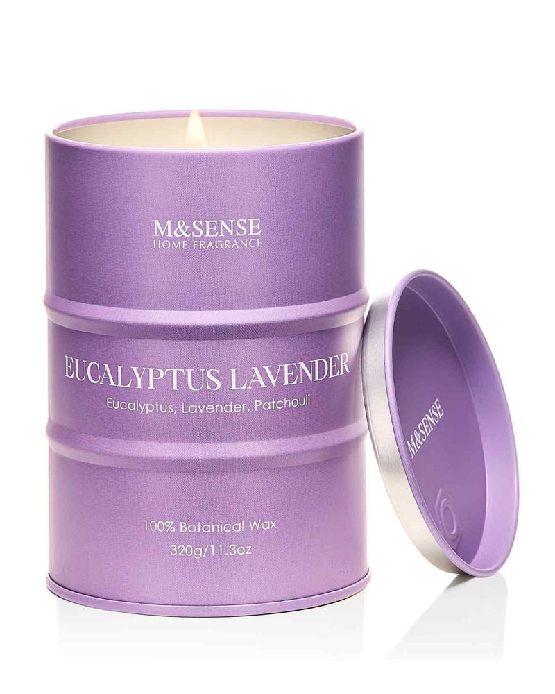 M&SENSE Eucalyptus Lavender Scented Candles Natural Non Toxic, Aromatherapy Candle for Stress Relief Meditation Relaxing, Housewarming Gifts for Women Men, 11.3oz 70 Hour Long Burning - Image 1