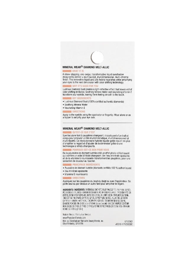 Physician's Formula Physicians Formula, Mineral Wear, Diamond Melt-allic Liquid Eyeshadow, 1712262 Beam of Blue, 0.09 fl oz (2.8 ml)  - Image 3