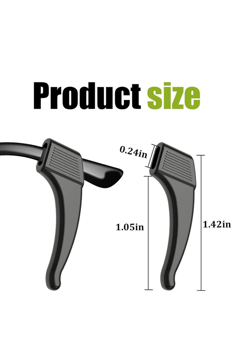 أوزيغالور 3 زوج من حاماة النظارات المضادة للسقوط - مثبطات النظارات ضد السرعة ، خدع الأذن المضادة للسقوط للنظارات الطبية - مضاف النظارات (أسود) - Image 2