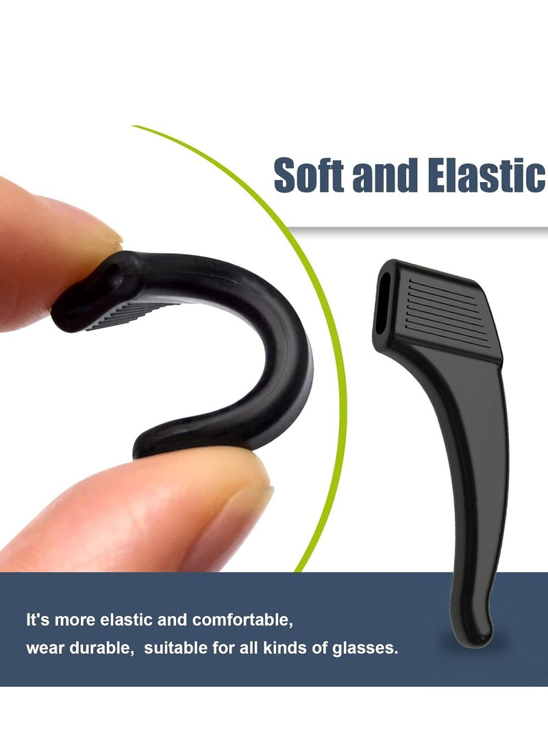 أوزيغالور 3 زوج من حاماة النظارات المضادة للسقوط - مثبطات النظارات ضد السرعة ، خدع الأذن المضادة للسقوط للنظارات الطبية - مضاف النظارات (أسود) - Image 4