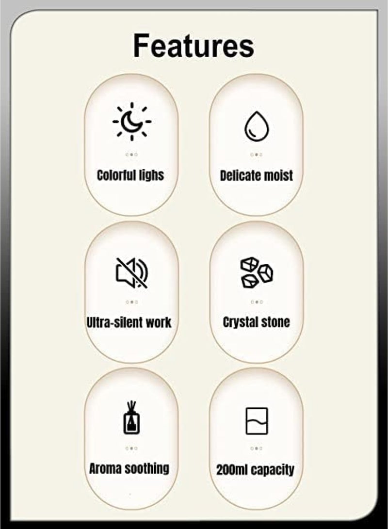 ELTRAZONE Salt Lamp Essential Oil Diffuser with 7-Color LED Lights – Ultrasonic Humidifier & Aromatherapy Diffuser (200ML) - Image 5