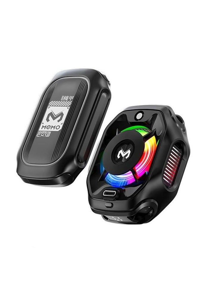 Memo Mobile Phone Cooler for Game Fan PUBG, Designed iPhone 12/13 Series, Live Streaming and Vlog, Semiconductor Heatsink Without Noise iOS Android, ipad Tablet（black)  - Image 2