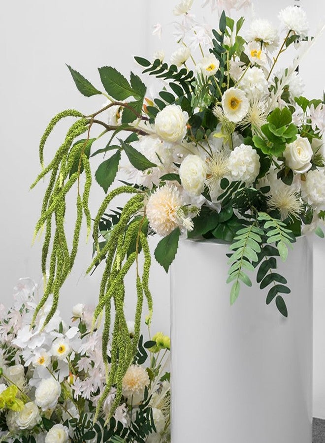 QFSH 3Pcs Artificial Amaranthus Flower Fake Hanging Green for Wedding Bouquets Home Decor Arrangement Photo Props Party Decoration 37''(Green) - Image 3