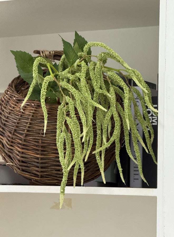 QFSH 3Pcs Artificial Amaranthus Flower Fake Hanging Green for Wedding Bouquets Home Decor Arrangement Photo Props Party Decoration 37''(Green) - Image 1