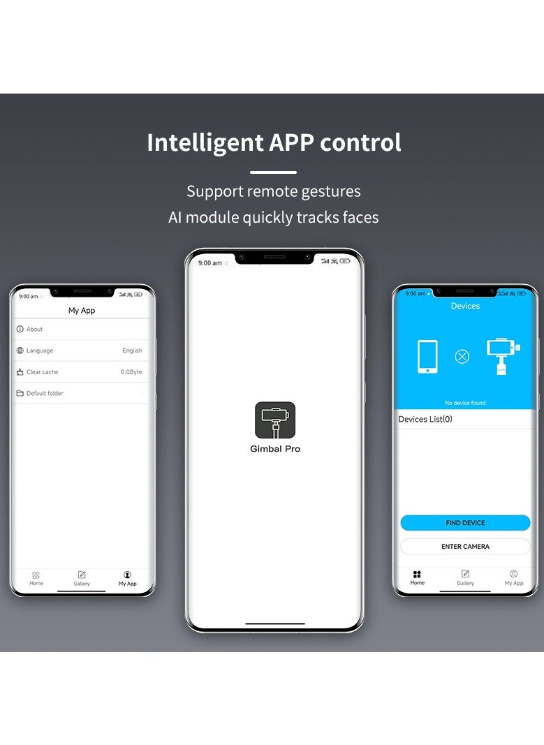BOMIDI - BOMIDI HG01 Handheld Mobile Phone Stabilizer,3 Axis Stabilization,Lightweight Design, Adjustable Settings,App Control and AI Gesture Operation - Black - Image 1