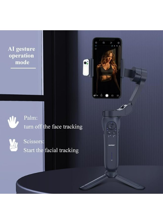 BOMIDI - Smartphone Gimbal Stabilizer, 3-Axis Phone Gimbal, Android and iPhone Gimbal, Lightweight Design, Vlogging Stabilizer, Ideal for Vlogging, YouTube, TikTok and Vlog Live for Android and iOS - Image 1