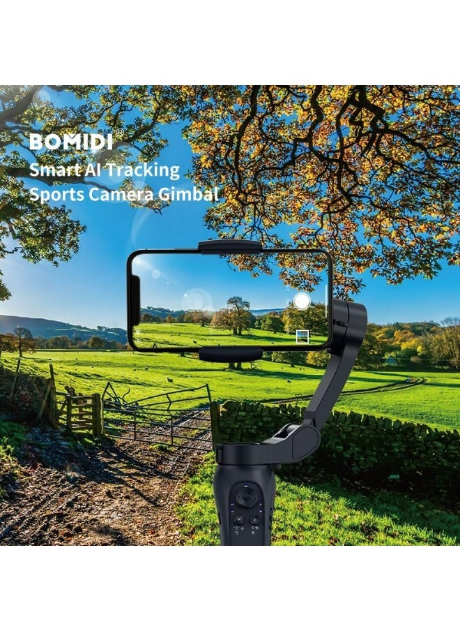 BOMIDI - Smartphone Gimbal Stabilizer, 3-Axis Phone Gimbal, Android and iPhone Gimbal, Lightweight Design, Vlogging Stabilizer, Ideal for Vlogging, YouTube, TikTok and Vlog Live for Android and iOS - Image 1
