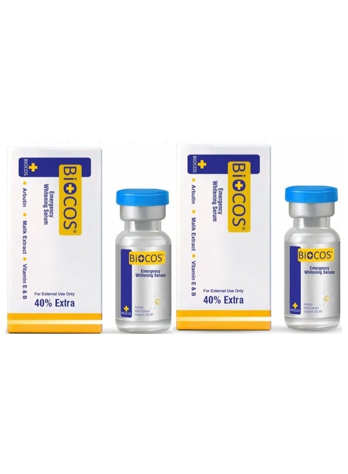 BIOCOS Emergency Face Whitening Serum -  Pack of 2 - Image 1