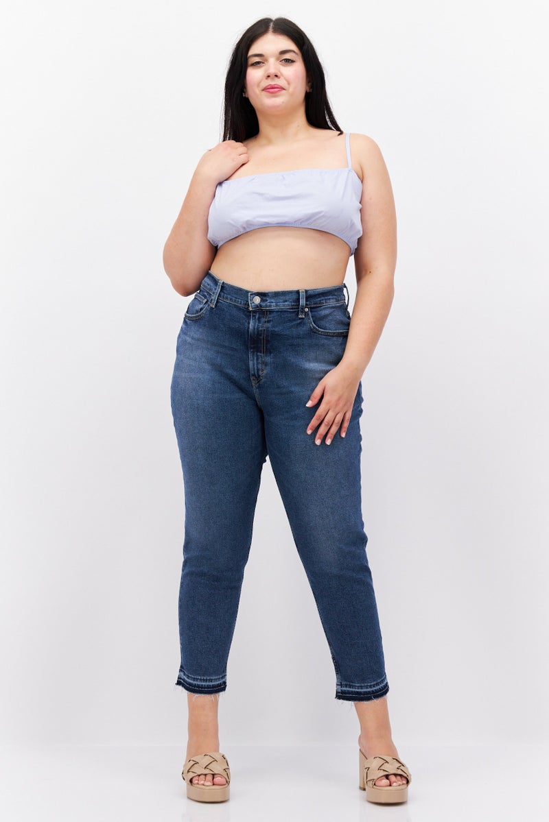 Weekday بلوزة نسائية بدون أكمام ذات ياقة مربعة، زرقاء - Image 3