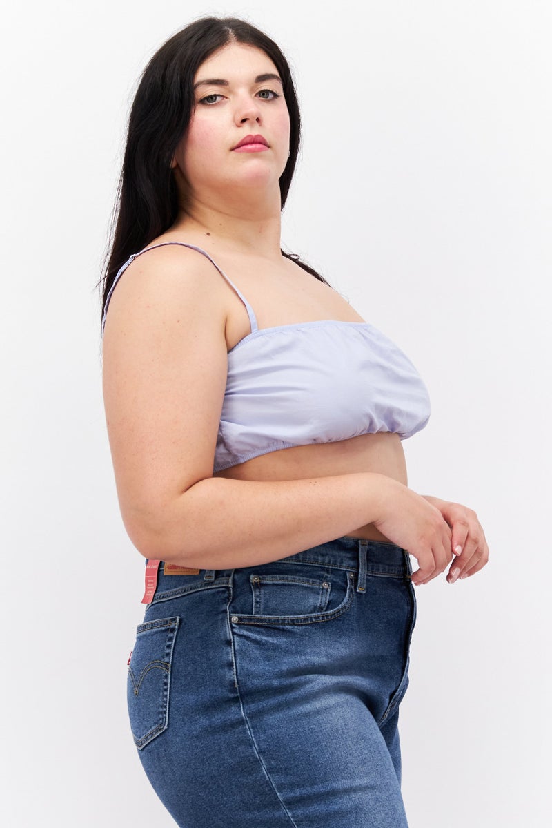 Weekday Women Square Neck Sleeveless Solid Top, Blue - Image 4