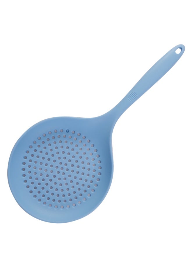 NeeMee 2 pcs Food Grade Silicone Large Ladle, Long Handle Silicone Strainer Spoon, Kitchen Noodle and Dumpling Skimmer, Water-Draining Colander - Image 1