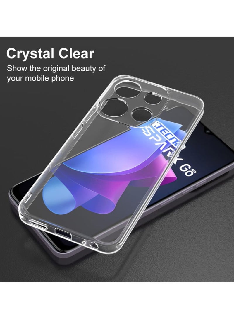 Techie Tecno Spark GO 2023 TPU Soft Corner Ultra Slim Clear Case Shockproof Anti Fingerprint Transparent Protective Back Cover - Image 4