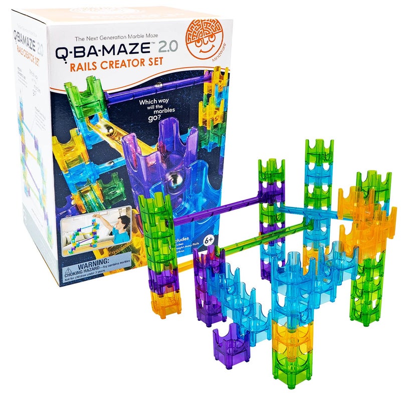 MindWare QBAMaze Rails Creator Set The Next Generation Marble Maze Kids Toys STEM Marble Run Recommended for Ages 6 Educational Gift for Boys and Girls - Image 3