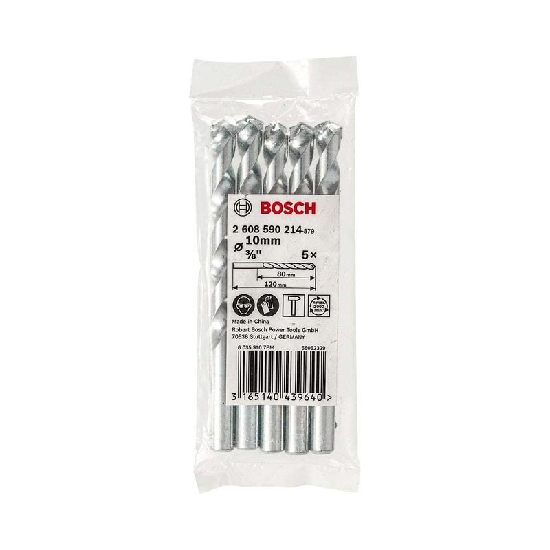Bosch Professional Impact Drill Bit / Masonry Drill Bit Set With Diameter 10mm, Working Length- 80mm, Total Length 120mm, Pack Of 5 - Image 5