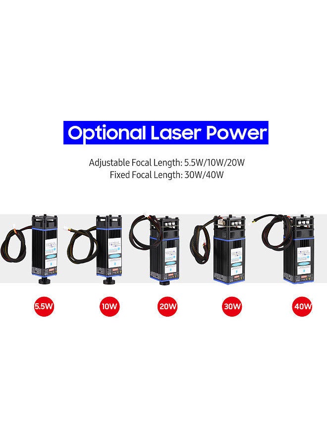 Generic - 450nm 5.5W Laser Module Adjustable Focal Length Laser Engraving Head High Speed Laser Engraver Cutter 3D Printer CNC Router Laser Module for DIY Craft Wood Leather Fabric Paper Cutting Engraving - Image 1