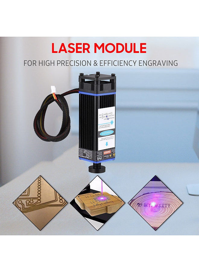 Generic - 450nm 5.5W Laser Module Adjustable Focal Length Laser Engraving Head High Speed Laser Engraver Cutter 3D Printer CNC Router Laser Module for DIY Craft Wood Leather Fabric Paper Cutting Engraving - Image 1