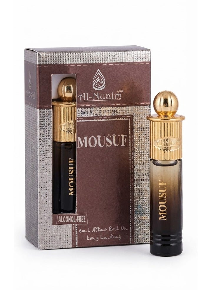 Al Nuaim Al-Nuaim Mousuf Attar Roll On Perfume Oil 6ml | Alcohol Free Concentrated Ittar for Men & Women | Long Lasting Premium Arabic Oriental Fragrance | Pocket Size Roll-On Attar - Image 1