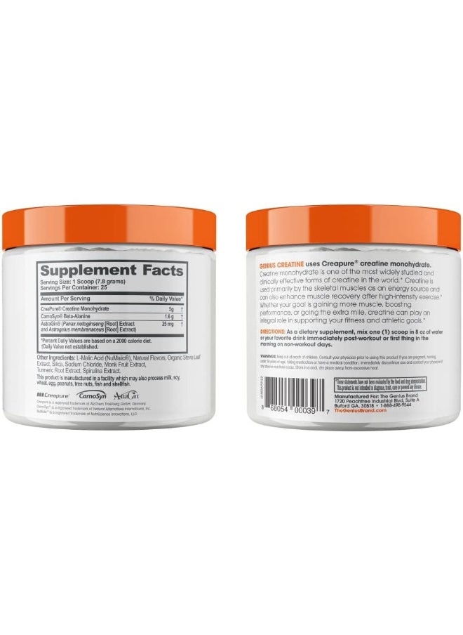 The Genius Brand Creatine Powder with Creapure Monohydrate and Carnosyn Beta-Alanine SR (Sour Apple, 195g)