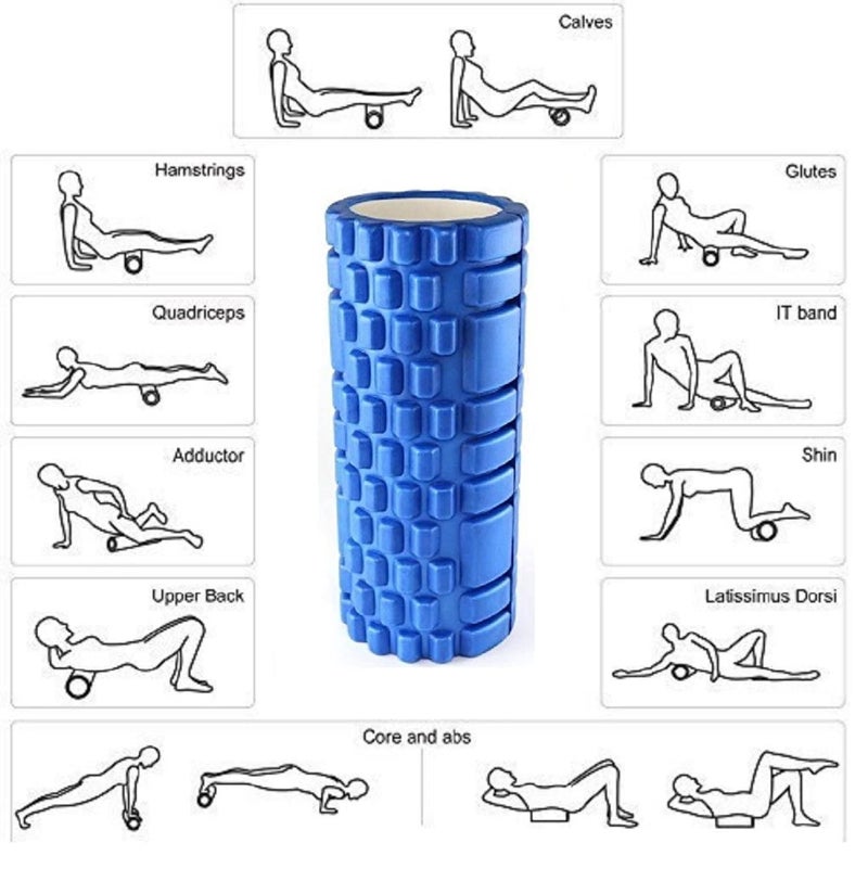 Bodylastics 33cms Foam Roller for Pre & Post Workout Sessions, Deep Tissue Massage, Relief from Muscle Pain (33 cms, Blue) - Image 2