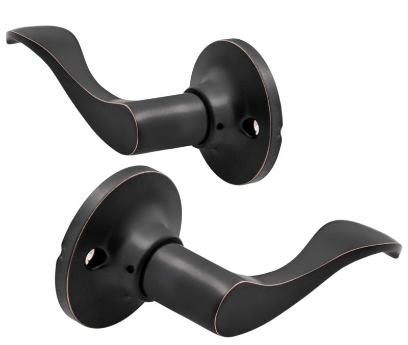 Berlin Modisch Dummy Lever Door Handle [Pack of Two] for Closets with a Oil Rubbed Bronze Finish, Single Side, Non-Turning Pull Only Classic Series - Image 1