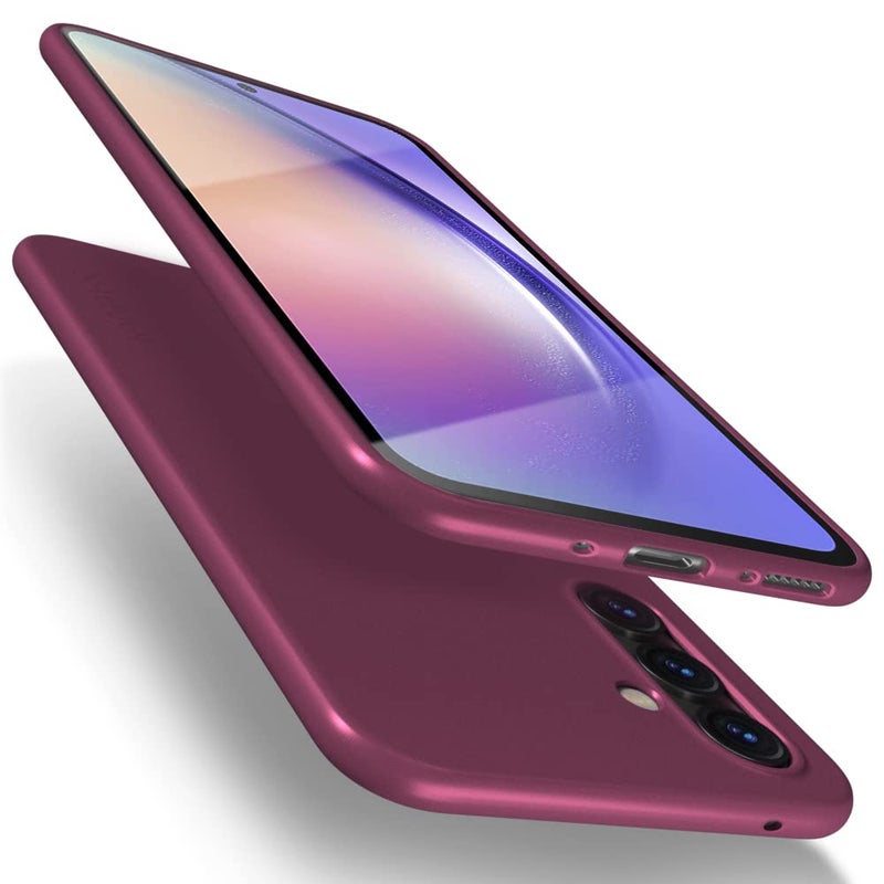 Xlevel Samsung A54 5G Case UltraThin Slim Fit Soft TPU Guardian Series A54 Phone Back Cover Light Protective Matte Finish Coating Case Compatible Samsung Galaxy A54 5GWine red