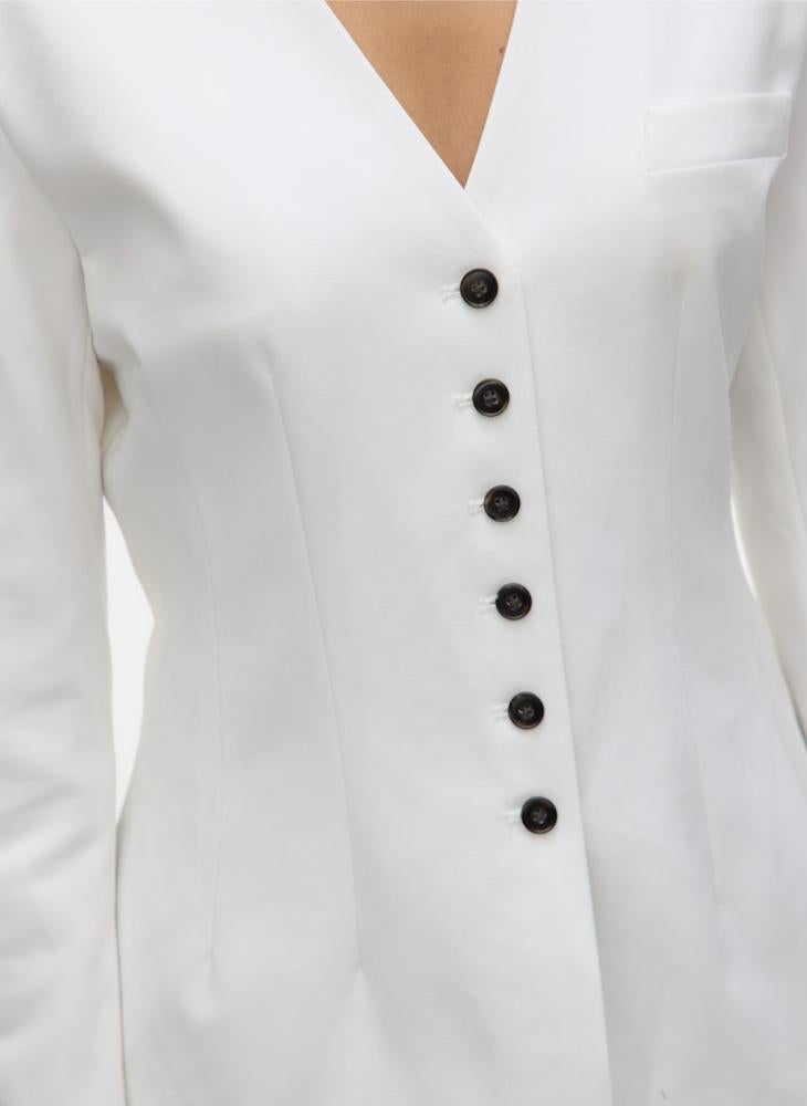 VERO MODA Button Detailed Spread Collar Blazer - Image 4