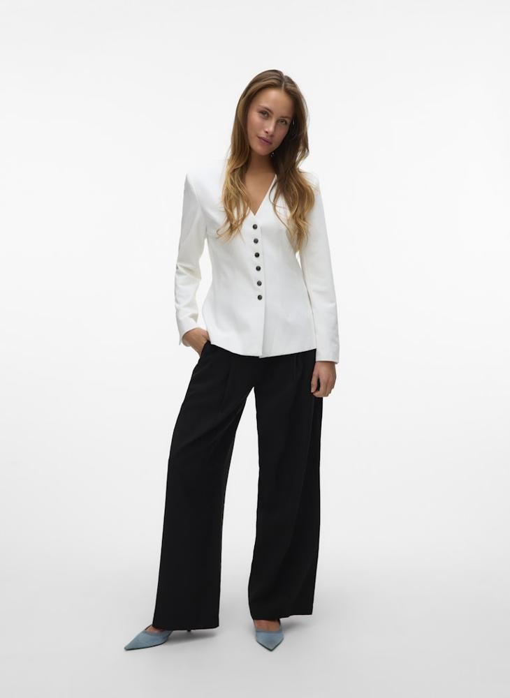 VERO MODA Button Detailed Spread Collar Blazer - Image 5