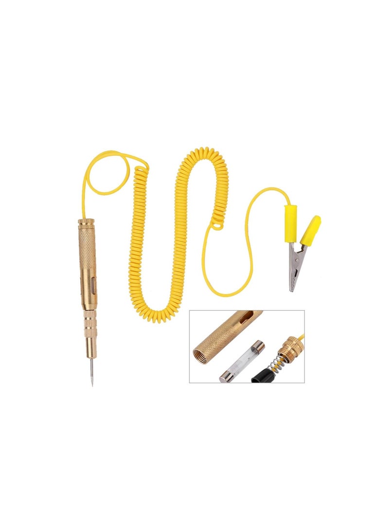 Loquat Circuit Test Light, Auto Car Vehicle Circuit Tester DC 6V 12V 24V Light Bulb Voltage Test Pen Pencil Yellow - Image 2