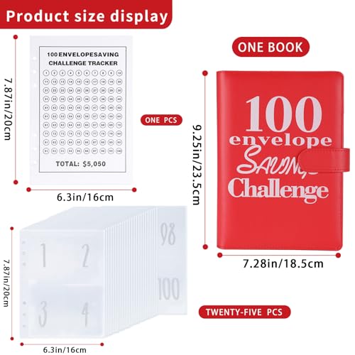 NICOOTH 100 Envelopes Money Saving Binder A5 Savings Challenge Book Easy and Fun Way to Save $5050 - Image 2