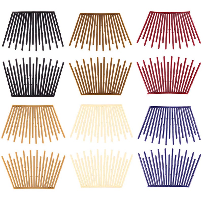 Teensery 6 Pairs Interlocking Hair Combs Double Side Comb Hair Jaw Clamps Hair Clips Ponytail Holder Hair Styling Accessories for Women Ladies Girls (Mixed Color) - Image 1