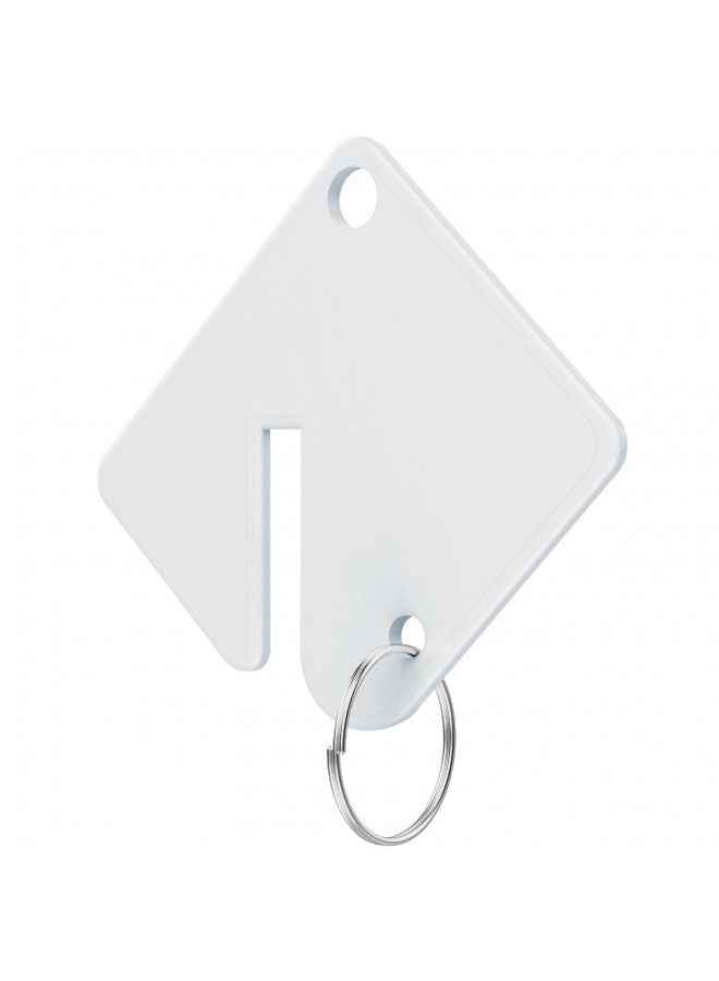 GoorDik 60 Pcs Key Tags Blank Plastic Upgrade Round Split Ring Durable Key Identify Tags Bulk Key Tags for Key Cabinet 1.5 inches Square Shaped - Image 1