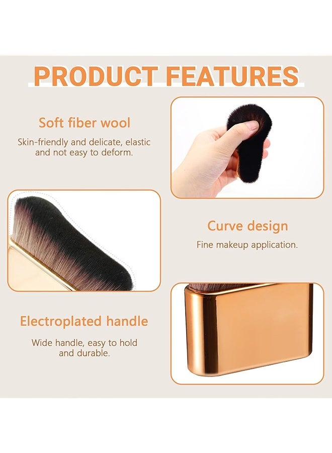 2Pcs Professional Body Makeup Brush for Blending Liquid Foundation,Shimmer Glow,Concealers Cream,Powder (Gold and Rose Gold) - Image 5